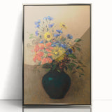 Vintage Floral Wall Art - Wildflower Bouquet in Warm, Earthy Tones