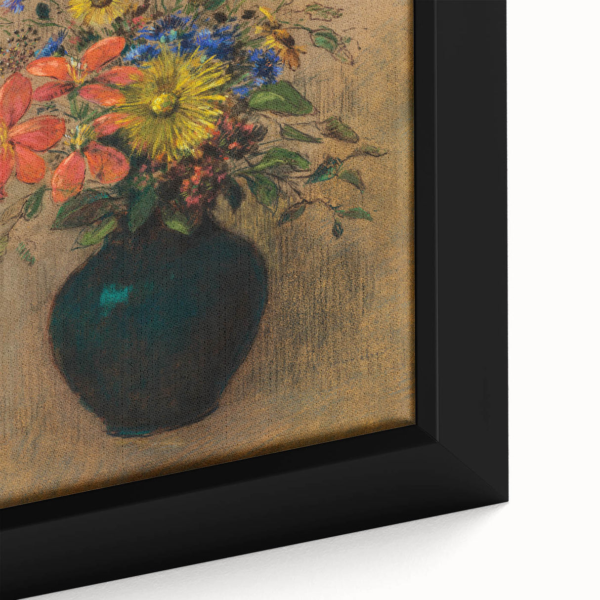 Vintage Floral Wall Art - Wildflower Bouquet in Warm, Earthy Tones