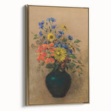 Vintage Floral Wall Art - Wildflower Bouquet in Warm, Earthy Tones