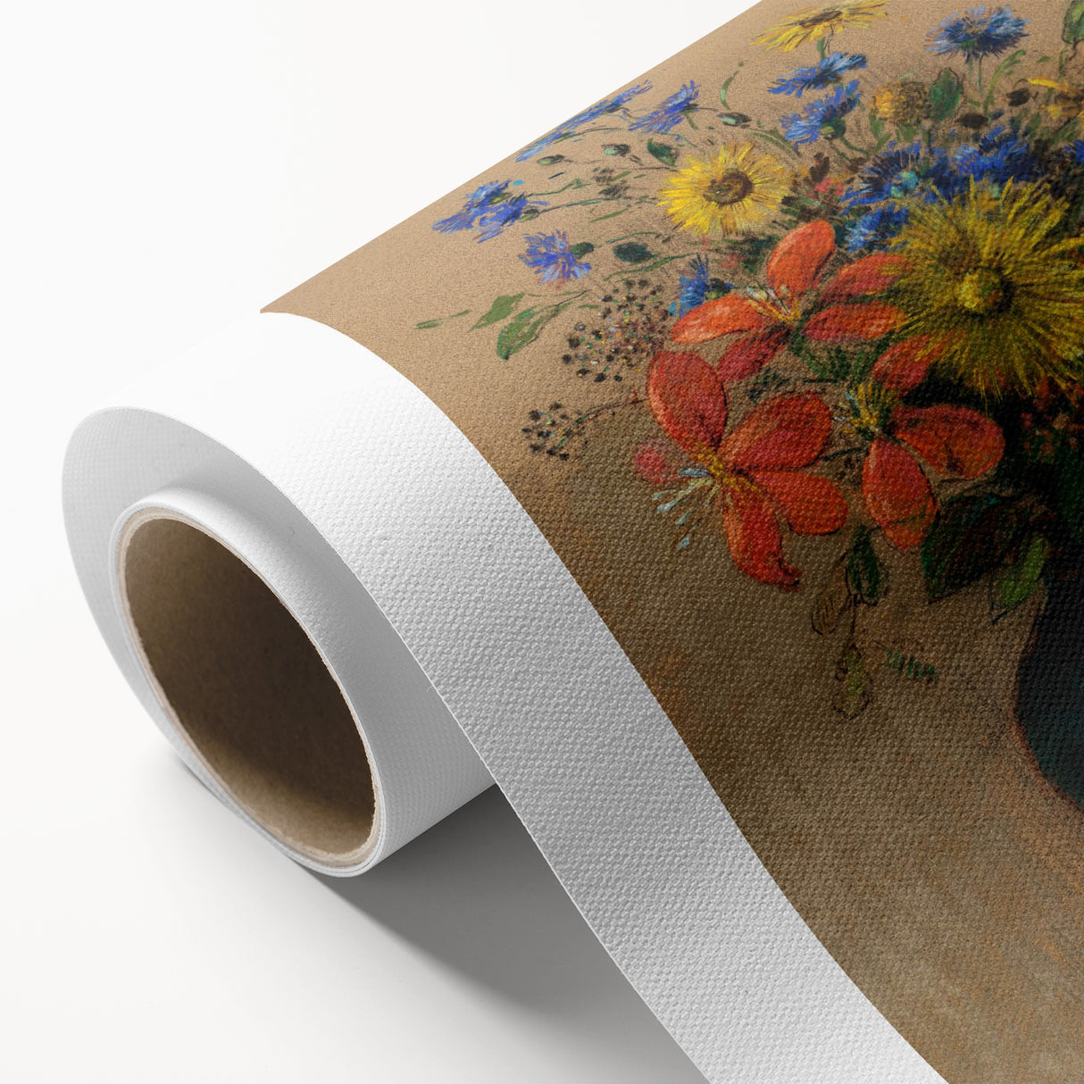 Vintage Floral Wall Art - Wildflower Bouquet in Warm, Earthy Tones