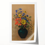 Vintage Floral Wall Art - Wildflower Bouquet in Warm, Earthy Tones