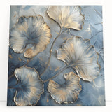 Gold & Blue Ginkgo Leaf Wall Art – Modern Canvas & Framed Print