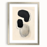 Abstract minimalist wall art framed in silver, showcasing subtle geometric patterns and soft color gradients, perfect for modern home decor.