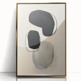 Abstract minimalist wall art featuring a gold-accented design in a sleek black frame, perfect for modern home decor. This acrylic piece adds elegance to any space.