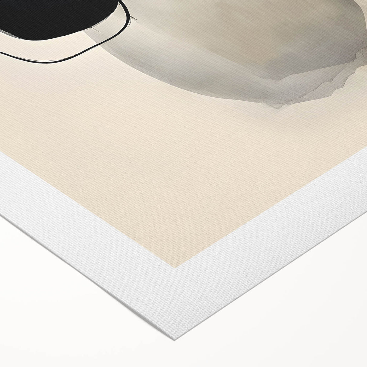 Abstract minimalist wall art on rolled canvas, showcasing soft pastel colors and geometric shapes, ideal for modern home decor. Packaged securely in a cardboard tube for delivery.