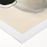 Abstract minimalist wall art on rolled canvas, showcasing soft pastel colors and geometric shapes, ideal for modern home decor. Packaged securely in a cardboard tube for delivery.