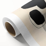 Abstract minimalist wall art on rolled canvas, showcasing soft pastel colors and geometric shapes, perfect for modern home decor, packaged securely in a cardboard tube.