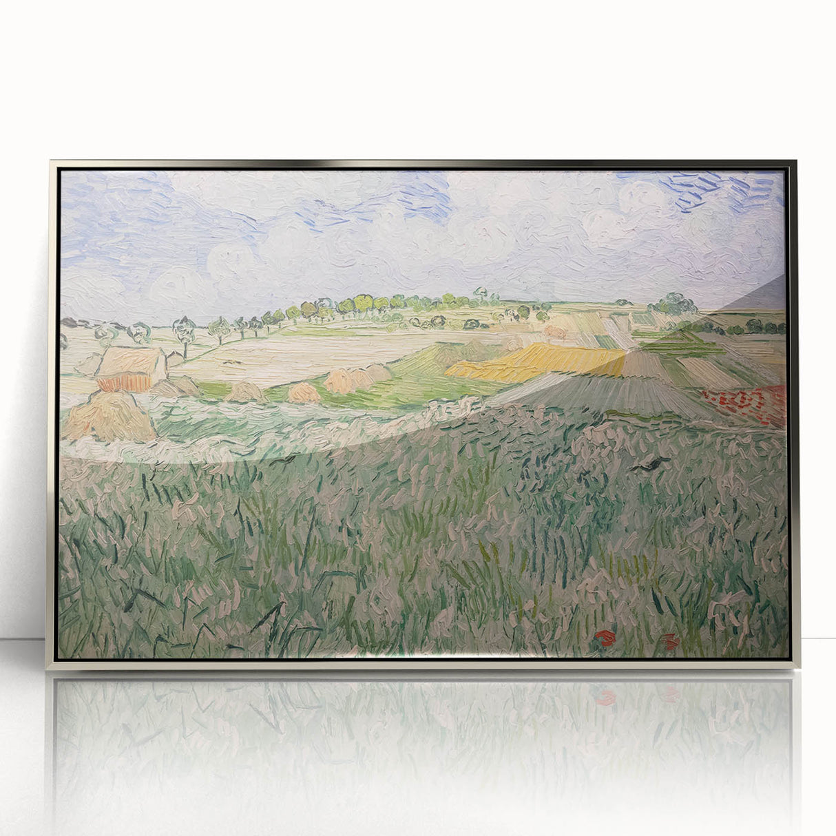 Impressionist Landscape Art – Quiet Lake with Autumn Foliage