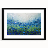 Blue Floral Meadow Wall Art – Modern Canvas & Framed Print
