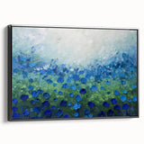 Blue Floral Meadow Wall Art – Modern Canvas & Framed Print