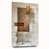 Abstract minimalist wall art displayed in acrylic glass, showcasing a sleek design with soft colors and clean lines, perfect for modern interior decor.