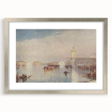 Romanticism Art: "Venice, The Dogana" Historical Landscape Canvas Print