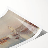 Romanticism Art: "Venice, The Dogana" Historical Landscape Canvas Print