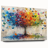 Colorful Butterfly Tree Wall Art – Modern Canvas & Framed Print