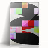Framed acrylic minimalist wall art featuring an abstract design in soft white tones, ideal for modern home decor, enhancing any living space with elegance.