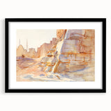 Modern Wall Art - Sunlit Desert Landscape | Tranquil Architecture Scene