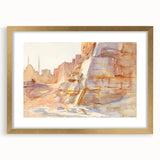 Modern Wall Art - Sunlit Desert Landscape | Tranquil Architecture Scene