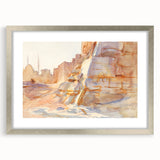Modern Wall Art - Sunlit Desert Landscape | Tranquil Architecture Scene
