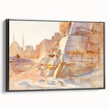 Modern Wall Art - Sunlit Desert Landscape | Tranquil Architecture Scene