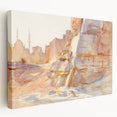 Modern Wall Art - Sunlit Desert Landscape | Tranquil Architecture Scene