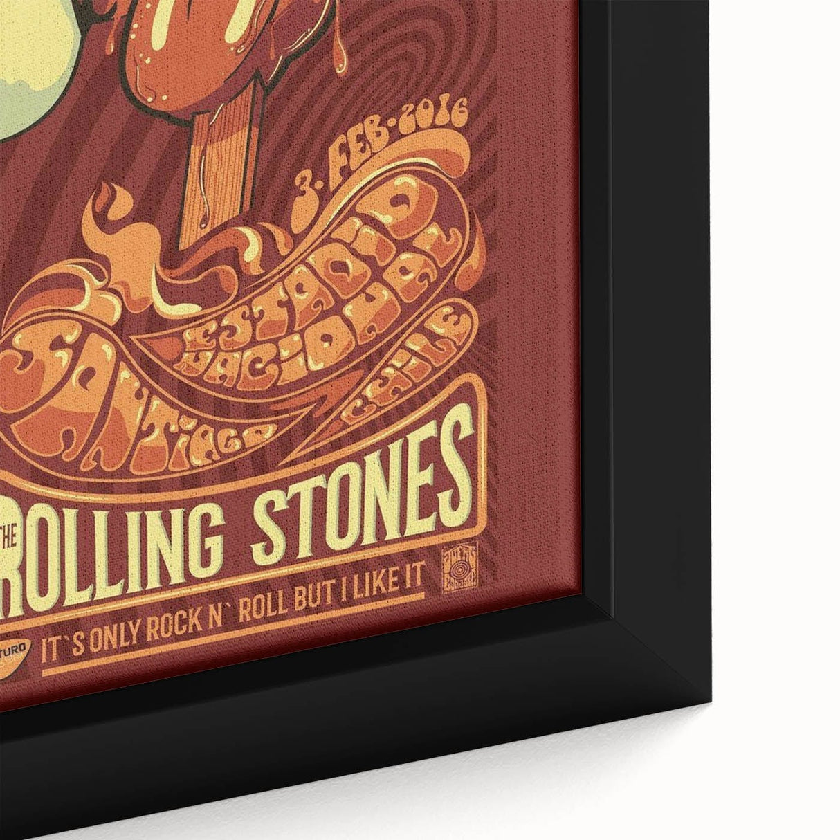Rolling Stones 2016 Concert Poster - Santiago Chile Retro Art