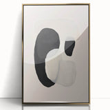 Framed abstract minimalist wall art showcasing a striking gold design on acrylic, set against a sleek black backdrop, perfect for modern decor enthusiasts.