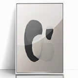 Framed abstract minimalist wall art featuring a sleek white design, displayed from the front view with a modern aesthetic, perfect for contemporary home decor.