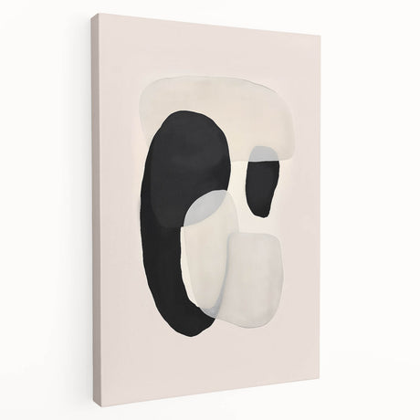 Stretched canvas wall art featuring an abstract minimalist design with soft pastel colors, showcasing a modern aesthetic ideal for contemporary home decor.