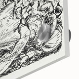 Modern Wall Art - Intricate Underwater Illustration | Fish & Shell Drawing