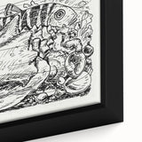 Modern Wall Art - Intricate Underwater Illustration | Fish & Shell Drawing
