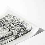 Modern Wall Art - Intricate Underwater Illustration | Fish & Shell Drawing