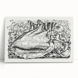 Modern Wall Art - Intricate Underwater Illustration | Fish & Shell Drawing