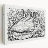 Modern Wall Art - Intricate Underwater Illustration | Fish & Shell Drawing