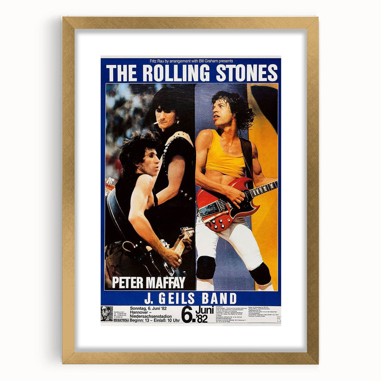Rolling Stones 1982 Hannover Concert Poster - Vintage Rock Art