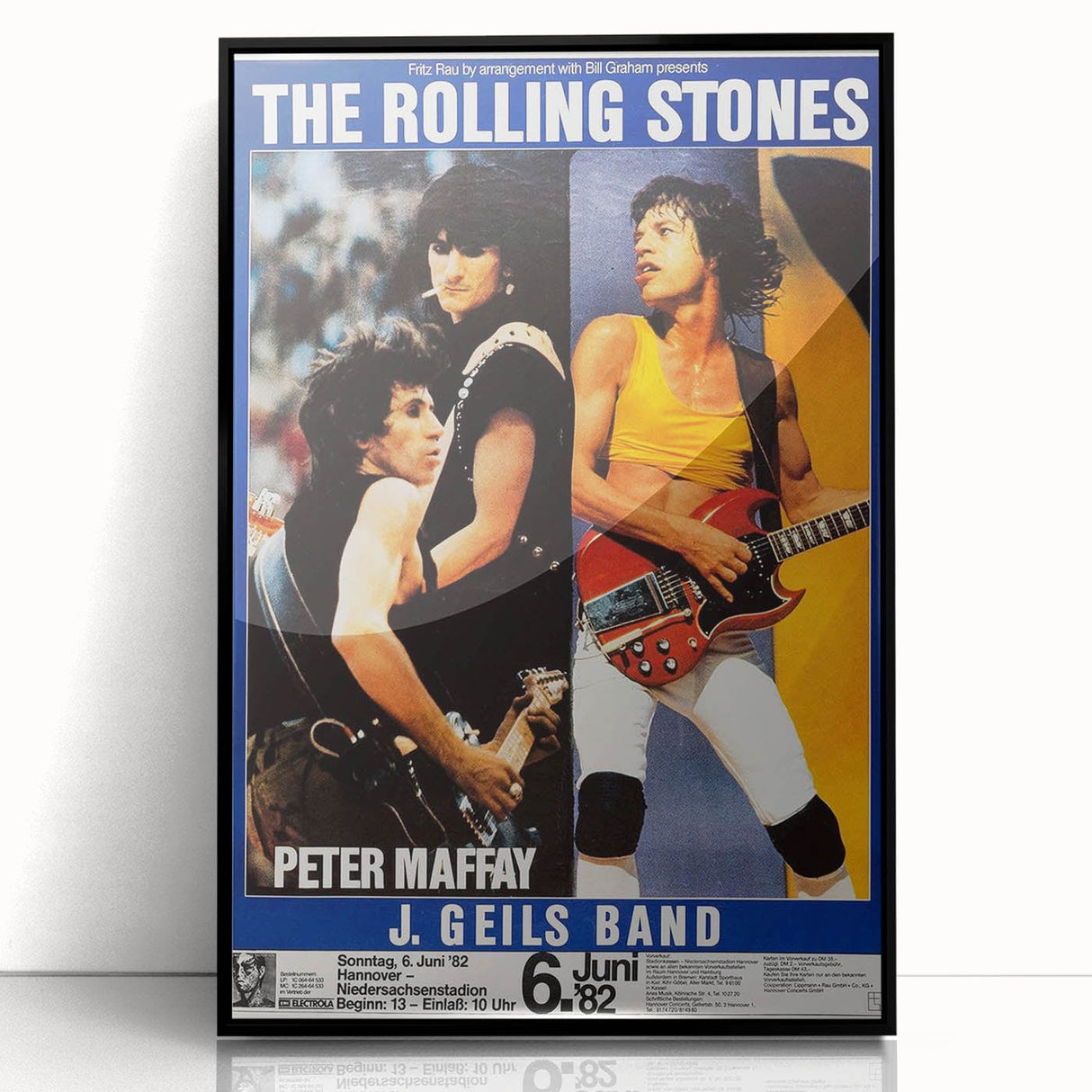 Rolling Stones 1982 Hannover Concert Poster - Vintage Rock Art