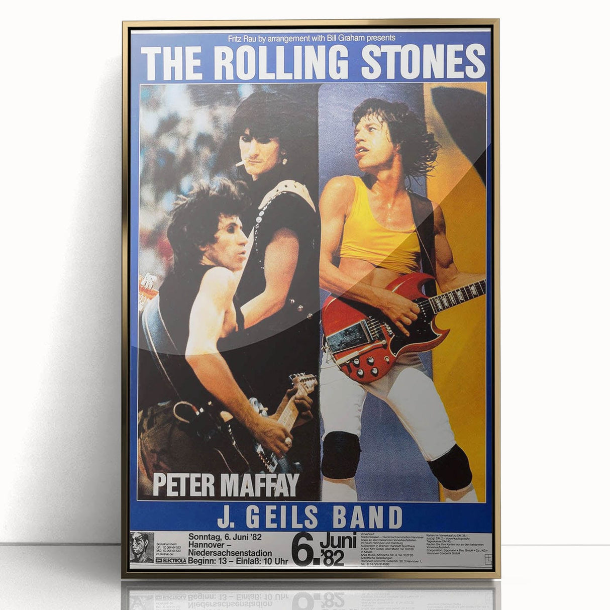 Rolling Stones 1982 Hannover Concert Poster - Vintage Rock Art