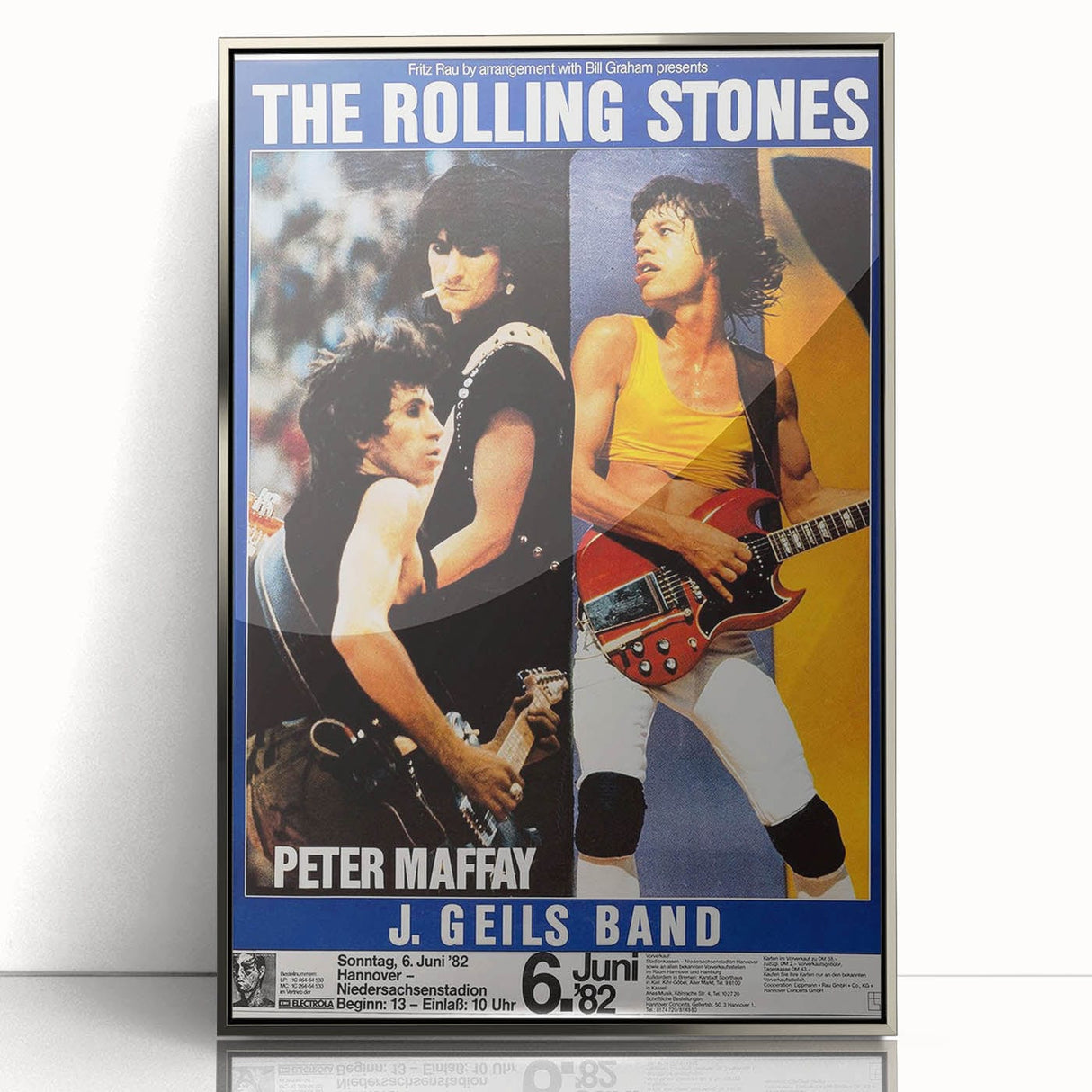 Rolling Stones 1982 Hannover Concert Poster - Vintage Rock Art