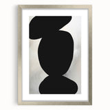 Abstract minimalist wall art in a silver frame with a mat, showcasing a modern design ideal for contemporary home decor. Perfect for adding elegance to living spaces.