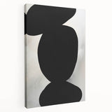 Abstract minimalist wall art on a stretched canvas, showcasing soft pastel colors and geometric shapes, side view highlighting the depth and texture of the artwork.