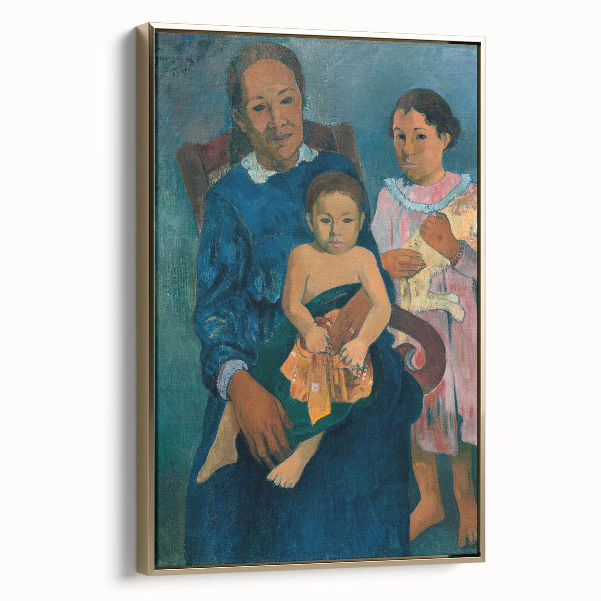 Paul Gauguin Family Portrait Wall Art - Polynesian Woman and Children