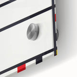 Abstract Geometric Wall Art - Mondrian's Modern Grid in Primary Colors