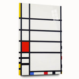 Abstract Geometric Wall Art - Mondrian's Modern Grid in Primary Colors