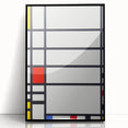 Abstract Geometric Wall Art - Mondrian's Modern Grid in Primary Colors
