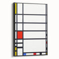 Abstract Geometric Wall Art - Mondrian's Modern Grid in Primary Colors