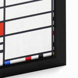 Abstract Geometric Wall Art - Mondrian's Modern Grid in Primary Colors