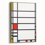 Abstract Geometric Wall Art - Mondrian's Modern Grid in Primary Colors