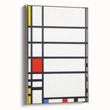 Abstract Geometric Wall Art - Mondrian's Modern Grid in Primary Colors