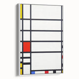 Abstract Geometric Wall Art - Mondrian's Modern Grid in Primary Colors