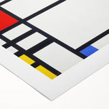 Abstract Geometric Wall Art - Mondrian's Modern Grid in Primary Colors