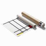 Abstract Geometric Wall Art - Mondrian's Modern Grid in Primary Colors